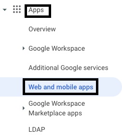 Google - Add Web app
