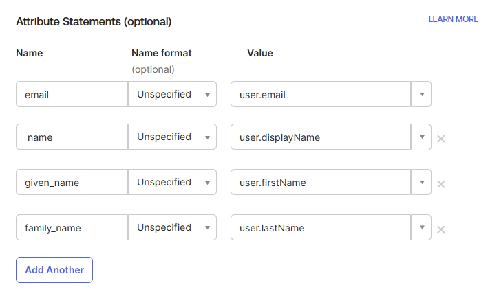 Okta - Attribute Statements