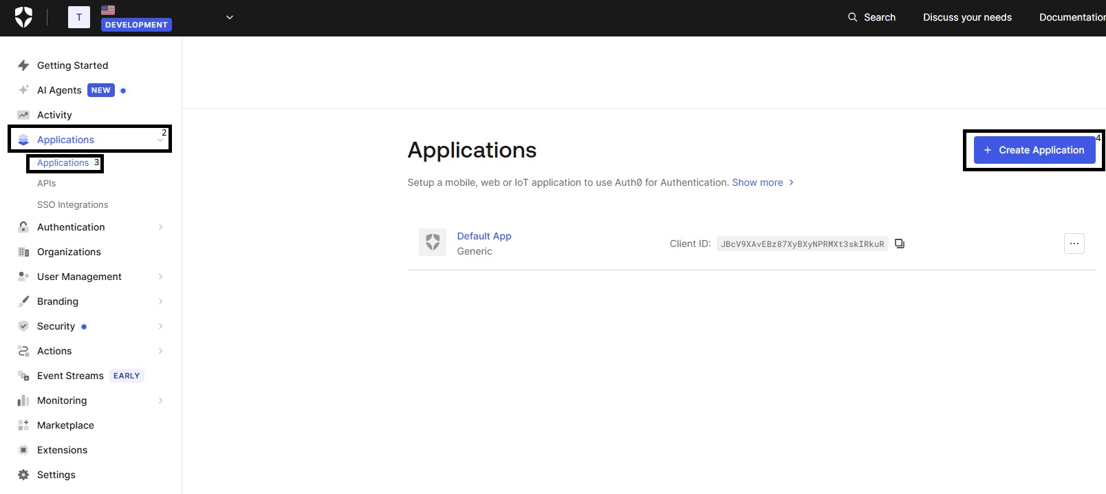 Auth0 - Create Application