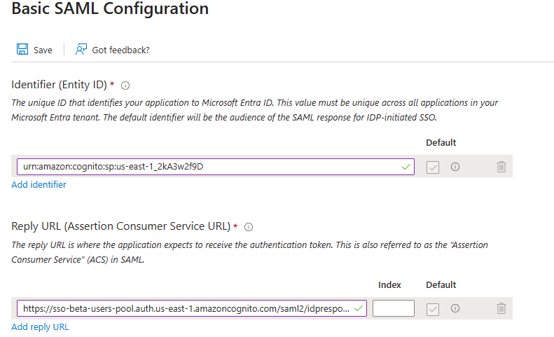 Entra ID - Basic SAML Configuration