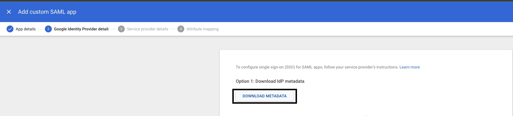 Google - IdP Details